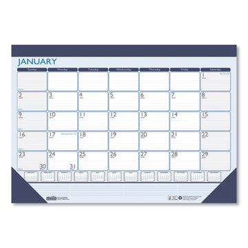 House of Doolittle™ Recycled Contempo Desk Pad Calendar, 18.5 X 13, White-blue Sheets, Black Binding, Black Corners, 12-month (jan To Dec): 2022 freeshipping - TVN Wholesale